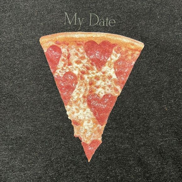 WILDFOX Monte My Date Pizza Crop Raw Edge Hem Raglan Sleeve Pullover Crewneck - Picture 3 of 9